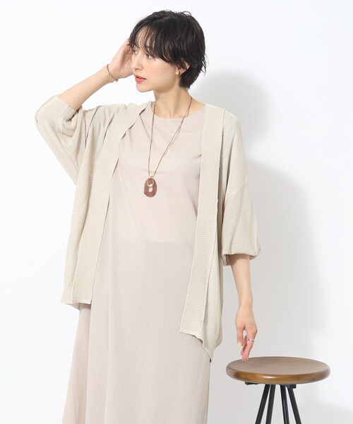 SHOO・LA・RUE（シューラルー）の「◆サッと羽織れる ボタンレス カーディガン（カーディガン/ボレロ・レディース・ホワイト系/ライトベージュ/ブルー/ダークオレンジ・00）」の14枚目の写真