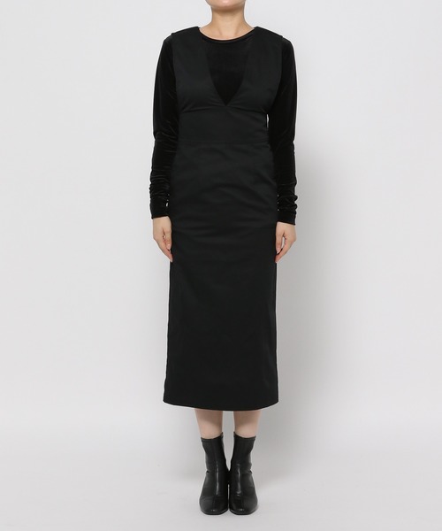 LOWRYS FARM(ローリーズファーム)の「Vアキジャンスカ(ジャンパースカート・レディース・チャコール/アイボリー/ブラック/グレー・マルチサイズ)」の5枚目の写真