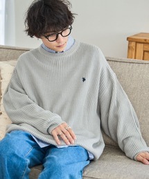 U.S. POLO ASSN. | ∴WEGO/【23年秋冬新作】U.S. POLO ASSN.別注 畔編みニットプルオーバー【WEB限定】(ニット/セーター)