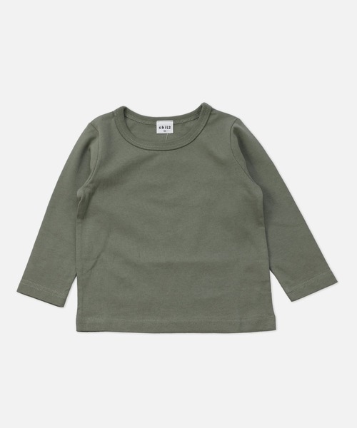 chil2（チルツー）の「全20色 コットン100％ 無地ロンT（Tシャツ/カットソー・キッズ・グレイッシュブルー/ベージュ/カーキ/グリーン/ブラック/マスタード/オレンジ/ラベンダー/オレンジ系その他/ライトイエロー/チャコールグレー/ワインレッド/ネイビー/サックスブルー/グレー/ホワイト/クリーム/スモークピンク/ミント/レッド・90cm/150cm/110cm/140cm/120cm/160cm/80ｃｍ/130cm/100cm）」の8枚目の写真