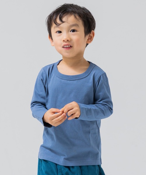 chil2（チルツー）の「全20色 コットン100％ 無地ロンT（Tシャツ/カットソー・キッズ・グレイッシュブルー/ベージュ/カーキ/グリーン/ブラック/マスタード/オレンジ/ラベンダー/オレンジ系その他/ライトイエロー/チャコールグレー/ワインレッド/ネイビー/サックスブルー/グレー/ホワイト/クリーム/スモークピンク/ミント/レッド・90cm/150cm/110cm/140cm/120cm/160cm/80ｃｍ/130cm/100cm）」の13枚目の写真