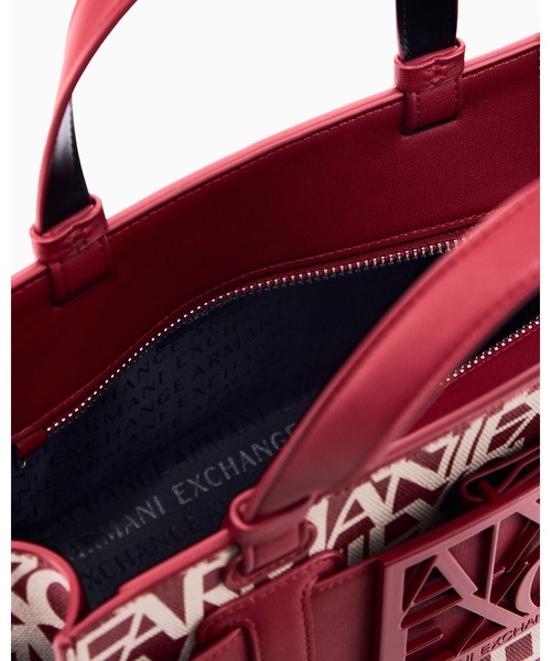ARMANI EXCHANGE(アルマーニエクスチェンジ)の「【A|X アルマーニ エクスチェンジ】BOXロゴバックル ミニハンドバッグ(オールオーバーロゴ)(ハンドバッグ・レディース・シルバー/ブラック/ブロンズ/サンドベージュ・FREE)」の14枚目の写真