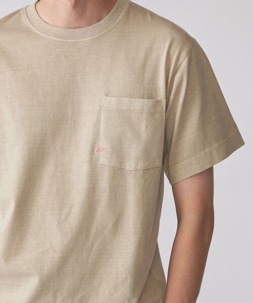 SHIPS(シップス)の「*SHIPS: マイクロ SHIPSロゴ オーバーダイ ポケット Tシャツ(Tシャツ/カットソー・メンズ・ライトグレー/ナチュラル/ダークグレー/ベージュ/ネイビー・SMALL/MEDIUM/LARGE/X-LARGE)」の4枚目の写真