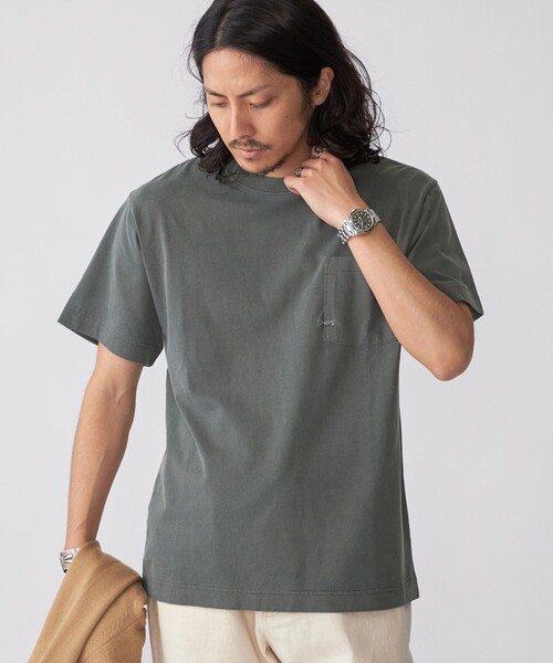 SHIPS(シップス)の「*SHIPS: マイクロ SHIPSロゴ オーバーダイ ポケット Tシャツ(Tシャツ/カットソー・メンズ・ライトグレー/ナチュラル/ダークグレー/ベージュ/ネイビー・SMALL/MEDIUM/LARGE/X-LARGE)」の3枚目の写真