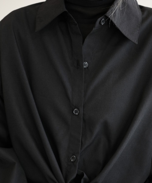 aimoha（アイモハ）の「2WAY袖取り外しオーバーシャツ（シャツ/ブラウス・レディース・ネイビー/ブルー/モカ/ブラック・FREE）」の9枚目の写真