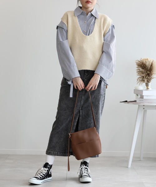 aimoha（アイモハ）の「2WAY袖取り外しオーバーシャツ（シャツ/ブラウス・レディース・ネイビー/ブルー/モカ/ブラック・FREE）」の22枚目の写真