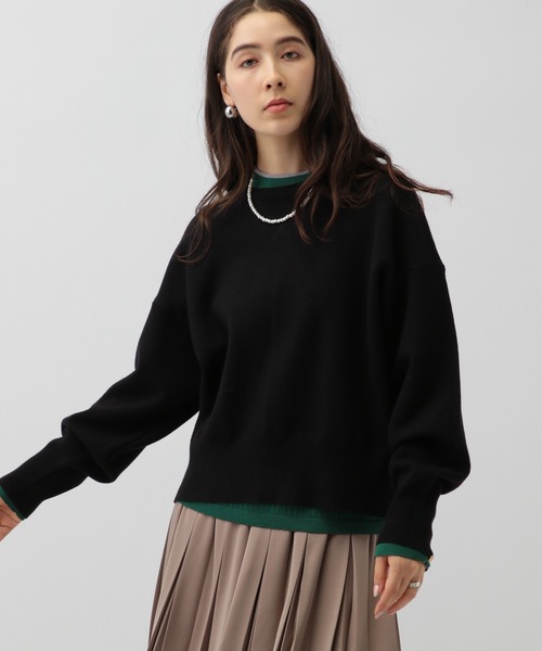 saloon（サルーン）の「SALOON(サルーン)/《再入荷・新色登場》スウェットライクニット【セットアップ可】（ニット/セーター・レディース・オフホワイト/グレー/ブラック/ピンク/ネイビー/ブラウン・FREE）」の16枚目の写真