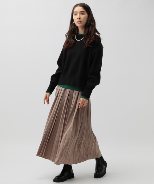 saloon（サルーン）の「SALOON(サルーン)/《再入荷・新色登場》スウェットライクニット【セットアップ可】（ニット/セーター・レディース・オフホワイト/グレー/ブラック/ピンク/ネイビー/ブラウン・FREE）」の18枚目の写真