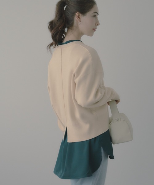 saloon（サルーン）の「SALOON(サルーン)/《再入荷・新色登場》スウェットライクニット【セットアップ可】（ニット/セーター・レディース・オフホワイト/グレー/ブラック/ピンク/ネイビー/ブラウン・FREE）」の20枚目の写真