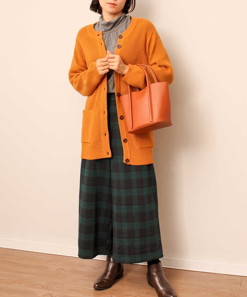MB mint breeze(エムビーミントブリーズ)の「【LL~6L 大きいサイズ】【WEB・一部店舗限定】 裏起毛 クロップド ワイドパンツ(その他パンツ・レディース・チャコールグレー/ブラック/グリーン・3L/4L/5L/LL)」の6枚目の写真