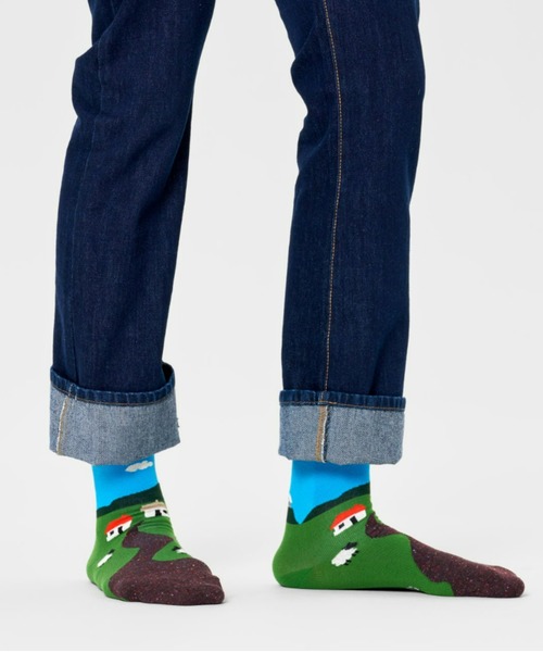 Happy Socks（ハッピーソックス）の「Happy Socks Little House On The Moorland クルーソックス 10231133（ソックス/靴下・レディース・ターコイズブルー・M/L）」の3枚目の写真