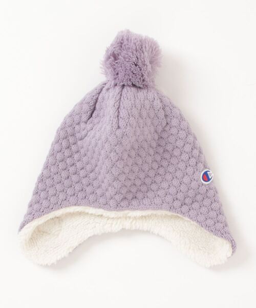 CHAMPION/チャンピオン】 キッズ ボンボン ニット帽 鹿の子編み