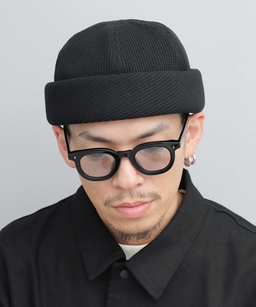 Mr.COVER(ミスターカバー)の「日本製 ワッフル サーマル ロールキャップ(キャップ・メンズ・ブラック/グレー/キナリ・FREE)」の5枚目の写真