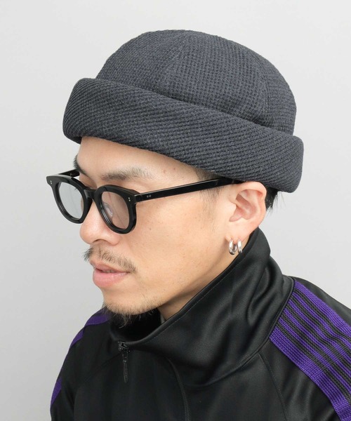 Mr.COVER(ミスターカバー)の「日本製 ワッフル サーマル ロールキャップ(キャップ・メンズ・ブラック/グレー/キナリ・FREE)」の6枚目の写真