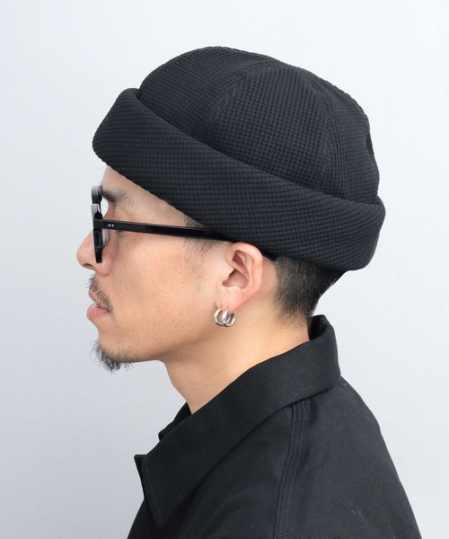 Mr.COVER(ミスターカバー)の「日本製 ワッフル サーマル ロールキャップ(キャップ・メンズ・ブラック/グレー/キナリ・FREE)」の8枚目の写真