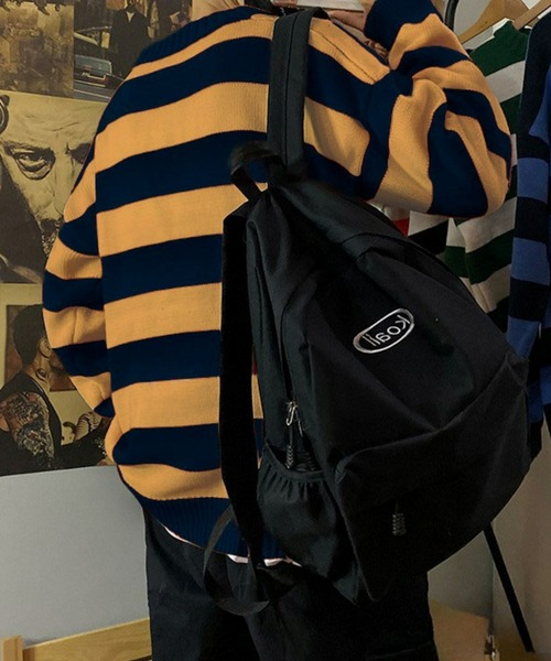 Anchor Smith（アンカー スミス）の「ワイドボーダールーズクルーネックニット（ニット/セーター・メンズ・グリーン系/オレンジ/イエロー系2/ブラック/ライトグレー系/ネイビー/ワイン系/イエロー系/グレー系/イエロー系1/グリーン・L/XL/M）」の22枚目の写真