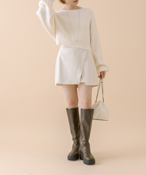 mline（エムライン）の「[mline]シンプルミニスカパン（スカート・レディース・アイボリー/チャコールグレー/ブラック・1/2）」の13枚目の写真