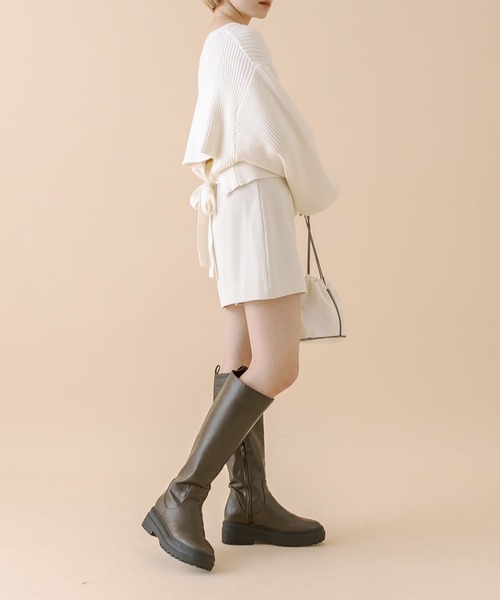 mline（エムライン）の「[mline]シンプルミニスカパン（スカート・レディース・アイボリー/チャコールグレー/ブラック・1/2）」の14枚目の写真