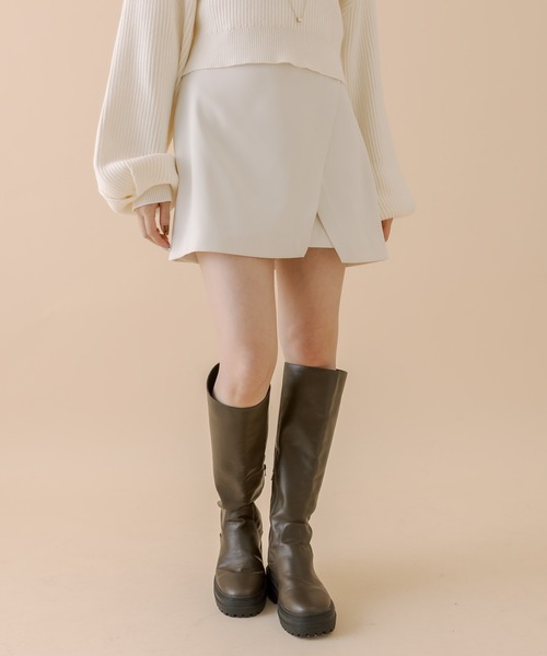 mline（エムライン）の「[mline]シンプルミニスカパン（スカート・レディース・アイボリー/チャコールグレー/ブラック・1/2）」の10枚目の写真