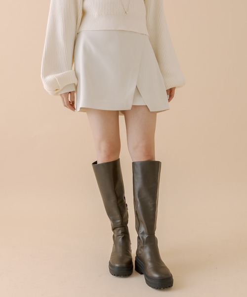 mline（エムライン）の「[mline]シンプルミニスカパン（スカート・レディース・アイボリー/チャコールグレー/ブラック・1/2）」の11枚目の写真