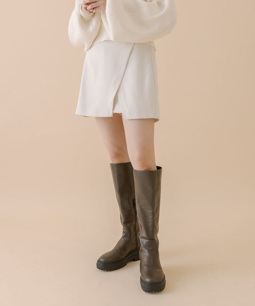 mline（エムライン）の「[mline]シンプルミニスカパン（スカート・レディース・アイボリー/チャコールグレー/ブラック・1/2）」の15枚目の写真