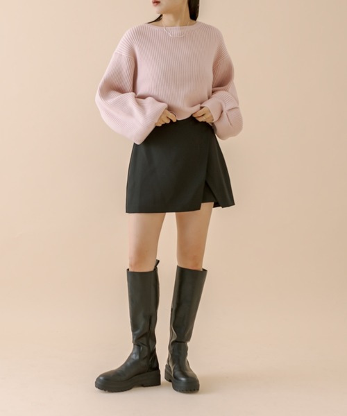 mline（エムライン）の「[mline]シンプルミニスカパン（スカート・レディース・アイボリー/チャコールグレー/ブラック・1/2）」の18枚目の写真