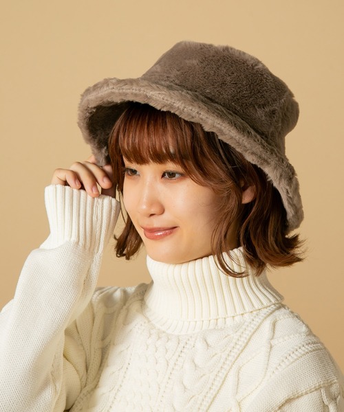 fort point(フォーポイント)の「【C-FORT POINT/フォートポイント】 ファーバケットハット(ハット・レディース・アイボリー/ブラック/グレー・FREE)」の4枚目の写真