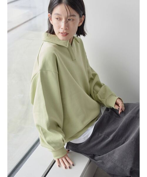 AMERICAN HOLIC(アメリカンホリック)の「スキッパー衿付き裏毛プルオーバー(Tシャツ/カットソー・レディース・ブラック/ブラウン/アイボリー/その他6・M/L)」の19枚目の写真