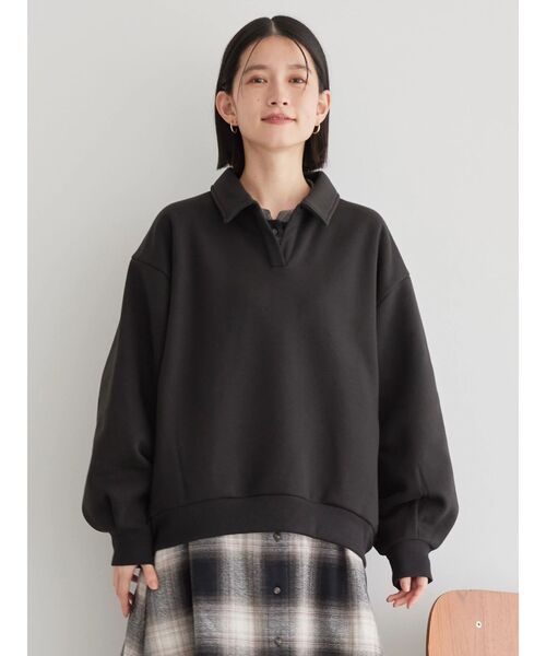 AMERICAN HOLIC(アメリカンホリック)の「スキッパー衿付き裏毛プルオーバー(Tシャツ/カットソー・レディース・ブラック/ブラウン/アイボリー/その他6・M/L)」の22枚目の写真