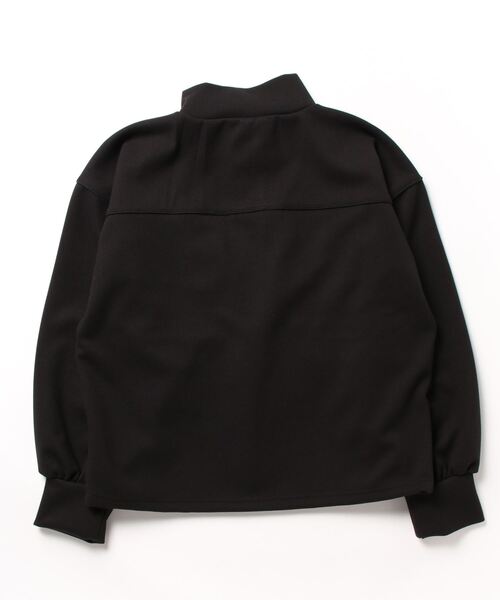 STYLEBLOCK(スタイルブロック)の「起毛カットソー配色コードパイピングハーフジッププルオーバー(Tシャツ/カットソー・レディース・ブラウン/ホワイト系その他/ブラック・M)」の4枚目の写真