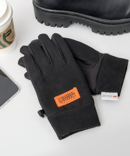 UNIVERSAL OVERALL（ユニバーサルオーバーオール）の「シンサレート フリース ストレッチ タッチパネル対応 グローブ（手袋・メンズ・ブラック・FREE）」の4枚目の写真