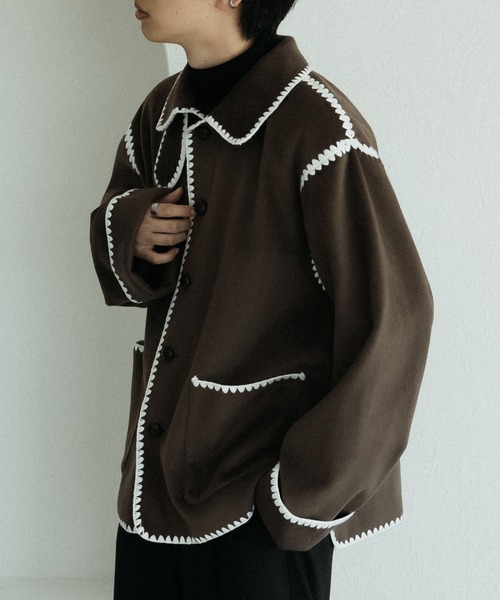 セール】ブランケットステッチパイピングブルゾン（ブルゾン