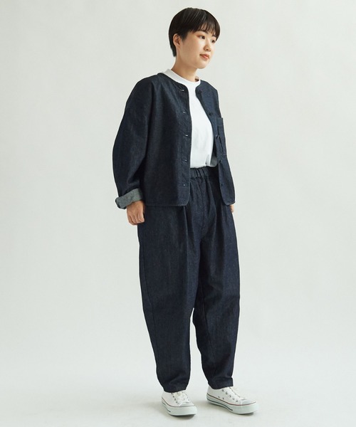 yuni（ユニ　）の「10oz デニム　コクーンパンツ 1701PT003241（デニムパンツ・レディース・インディゴブルー/ブラック・S/M）」の7枚目の写真