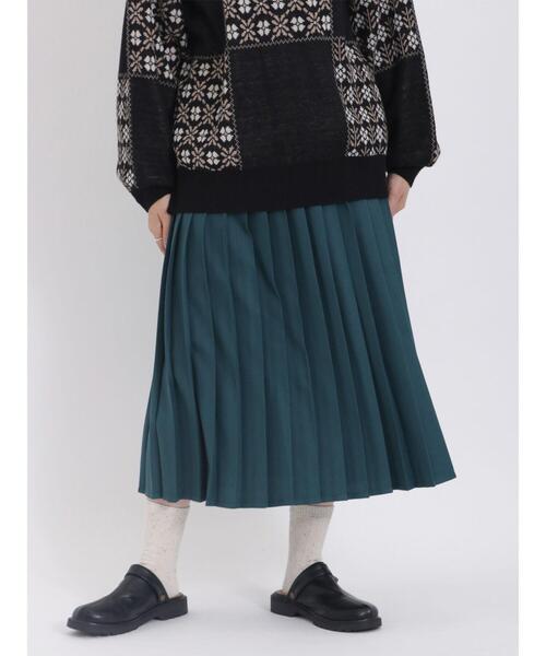 Samansa Mos2（サマンサ モスモス）の「TRプリーツスカート（スカート・レディース・チャコールグレー/ベージュ/レッド/グリーン・F）」の3枚目の写真