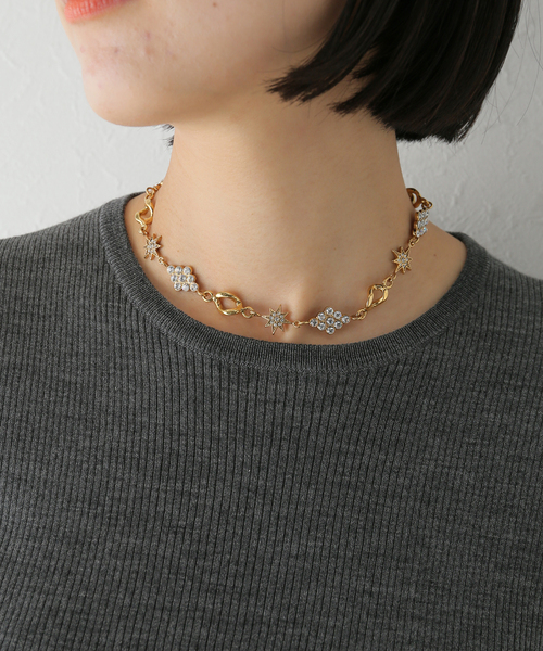 La TOTALITE(ラトータリテ)の「【ADER.bijoux/アデル ビジュー】STAR mix motif necklace(ネックレス・レディース・ゴールド/シルバー・FREE)」の10枚目の写真