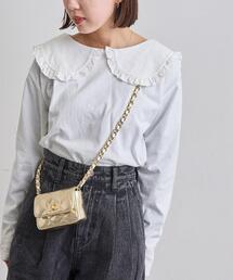 coen（コーエン）の「OE天竺フリルカラーロングスリーブ（Tシャツ/カットソー）」