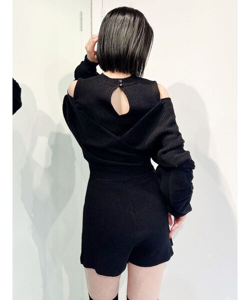 GYDA（ジェイダ）の「アームギャザーニットロンパース（つなぎ/オールインワン・レディース・ブラック/ライトグレー/ピンク・FREE）」の21枚目の写真