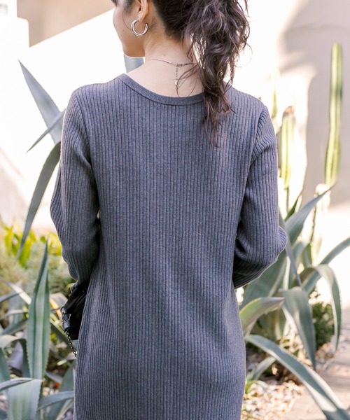 RIVE DROITE（リヴドロワ）の「2サイズ展開/リブニットワンピース（ワンピース・レディース・チャコールグレー/ブラック/アイボリー・38/36）」の20枚目の写真