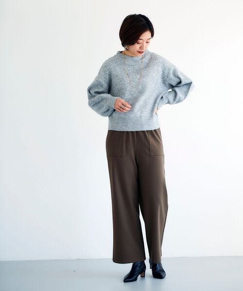 le.coeur blanc（ルクールブラン）の「ボトルネックラメリブニット（ニット/セーター・レディース・ライトグレー/ブルー/ベージュ・38）」の4枚目の写真