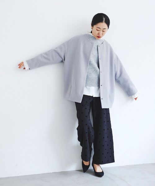 le.coeur blanc（ルクールブラン）の「ボトルネックラメリブニット（ニット/セーター・レディース・ライトグレー/ブルー/ベージュ・38）」の5枚目の写真