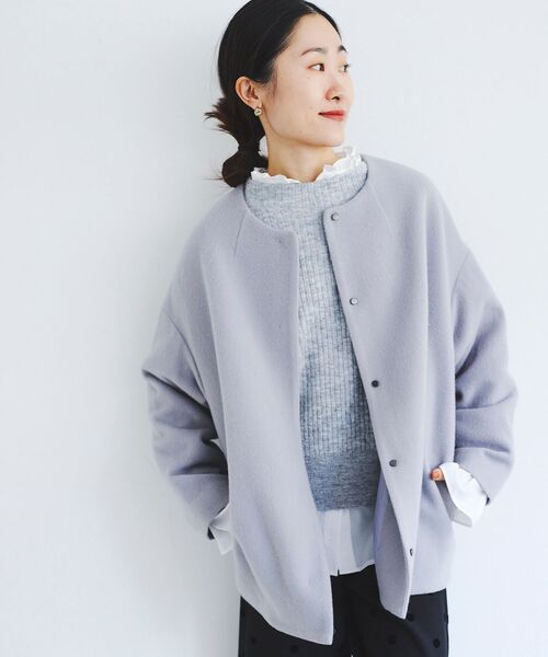 le.coeur blanc（ルクールブラン）の「ボトルネックラメリブニット（ニット/セーター・レディース・ライトグレー/ブルー/ベージュ・38）」の6枚目の写真