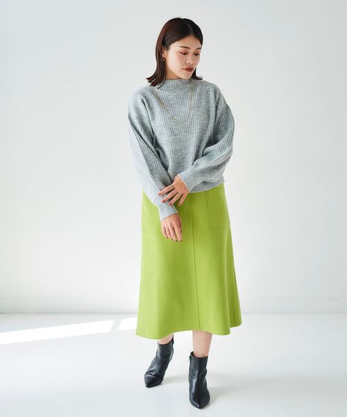 le.coeur blanc（ルクールブラン）の「ボトルネックラメリブニット（ニット/セーター・レディース・ライトグレー/ブルー/ベージュ・38）」の7枚目の写真