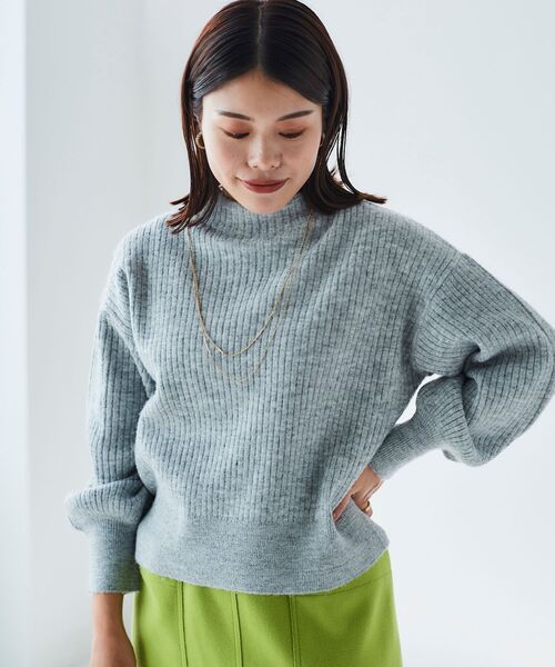 le.coeur blanc（ルクールブラン）の「ボトルネックラメリブニット（ニット/セーター・レディース・ライトグレー/ブルー/ベージュ・38）」の15枚目の写真