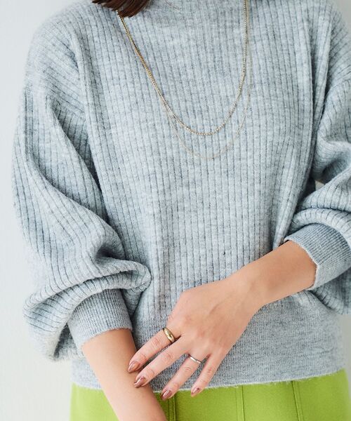 le.coeur blanc（ルクールブラン）の「ボトルネックラメリブニット（ニット/セーター・レディース・ライトグレー/ブルー/ベージュ・38）」の16枚目の写真