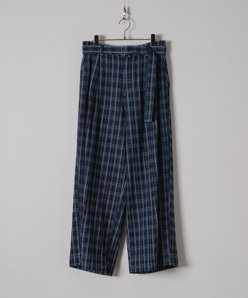 CASPER JOHN（キャスパージョン）の「Belted check denim pants/ベルテッドチェックデニムパンツ（デニムパンツ・メンズ・インディゴブルー/ダークインディゴブルー・SMALL/X-SMALL/LARGE/MEDIUM）」の21枚目の写真