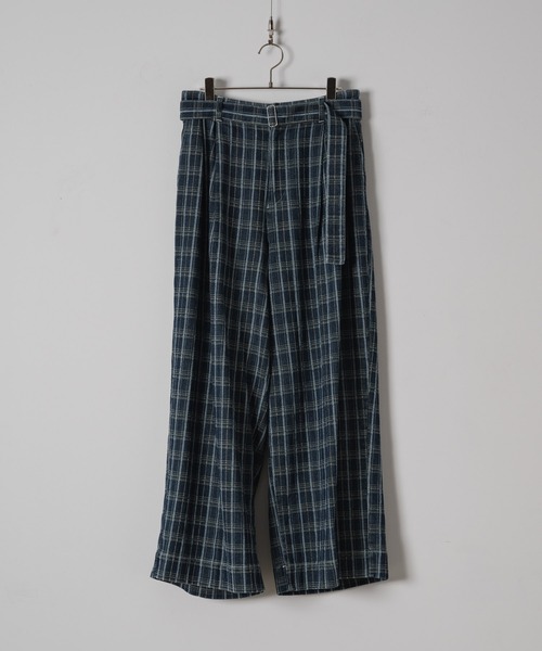 CASPER JOHN（キャスパージョン）の「Belted check denim pants/ベルテッドチェックデニムパンツ（デニムパンツ・メンズ・インディゴブルー/ダークインディゴブルー・SMALL/X-SMALL/LARGE/MEDIUM）」の12枚目の写真