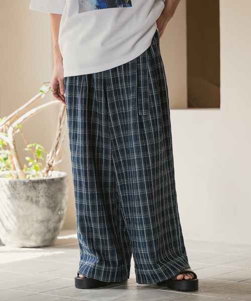 CASPER JOHN（キャスパージョン）の「Belted check denim pants/ベルテッドチェックデニムパンツ（デニムパンツ・メンズ・インディゴブルー/ダークインディゴブルー・SMALL/X-SMALL/LARGE/MEDIUM）」の16枚目の写真