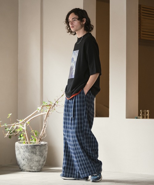 CASPER JOHN（キャスパージョン）の「Belted check denim pants/ベルテッドチェックデニムパンツ（デニムパンツ・メンズ・インディゴブルー/ダークインディゴブルー・SMALL/X-SMALL/LARGE/MEDIUM）」の9枚目の写真