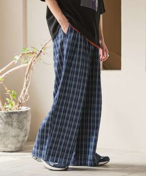 CASPER JOHN（キャスパージョン）の「Belted check denim pants/ベルテッドチェックデニムパンツ（デニムパンツ・メンズ・インディゴブルー/ダークインディゴブルー・SMALL/X-SMALL/LARGE/MEDIUM）」の7枚目の写真