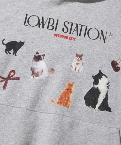 パーカー LOWBI／アウトドアーCATフーディー（裏起毛） レディース セール】LOWBI／アウトドアーCATフーディー（裏起毛）（パーカー